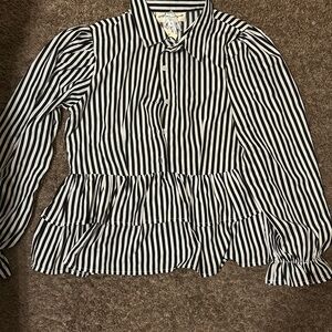 Striped Black and White Women's Top